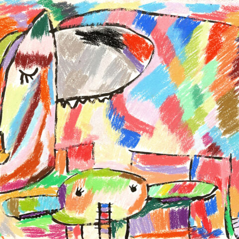 中谷匠「象の親子」