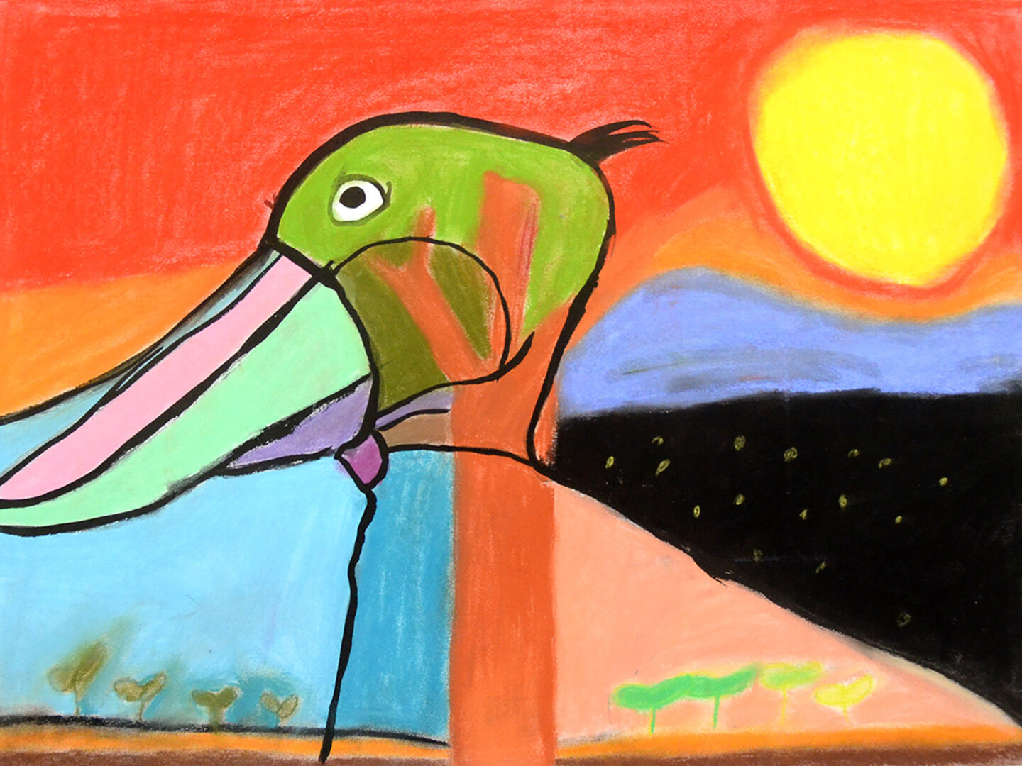 西下紘生「夕日の鳥」