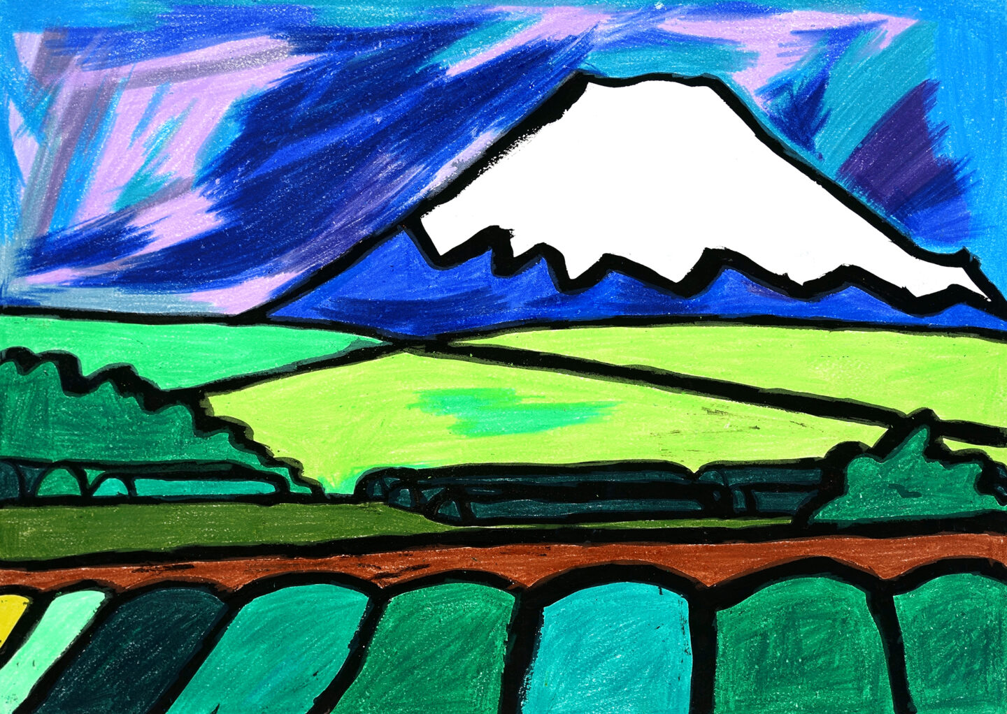 小塩祐二「富士山と茶畑」