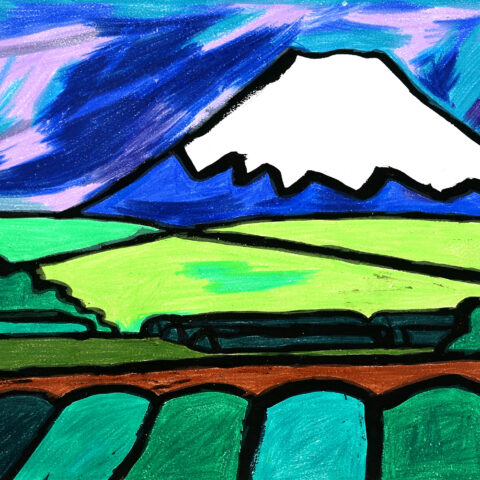 小塩祐二「富士山と茶畑」