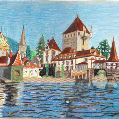 増田恵理「湖畔に映る城」