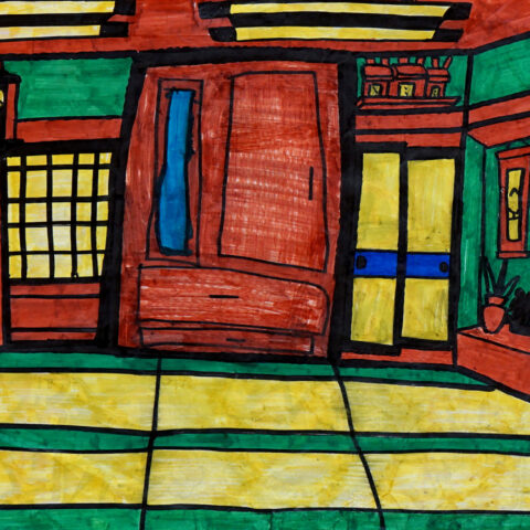 松井久悦「仏壇のある居間」