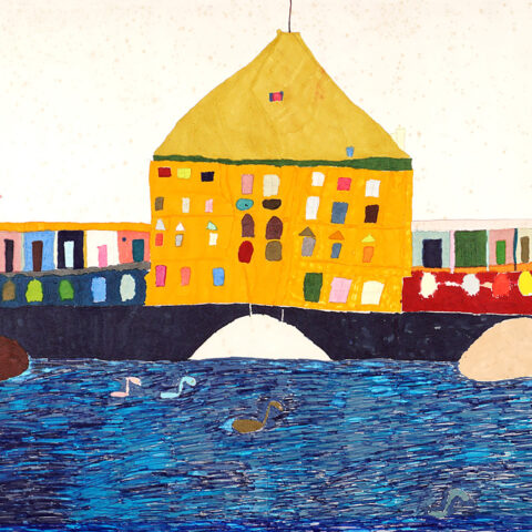 水野恵美「港のそばの街並み」