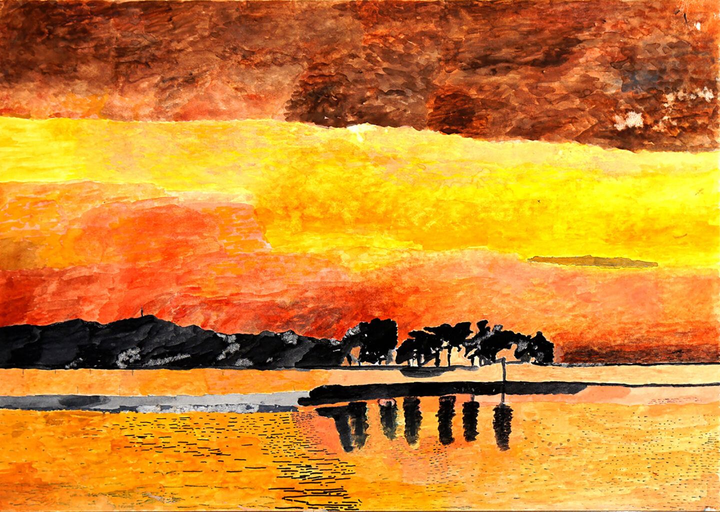 山崎盛次「夕暮れ」