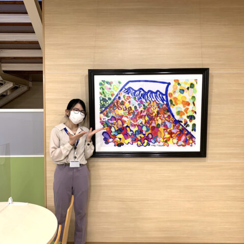 まちじゅうアート展示作品 株式会社ビジネスブレイン太田昭和 アウトソーシングサービス事業部さま「花舞う富士山」