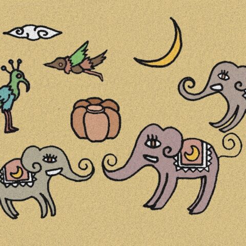 葉月ハブ「象とカボチャ」