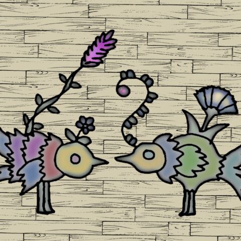 葉月ハブ「不思議な鳥達」