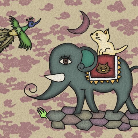 葉月ハブ「象と旅する猫」