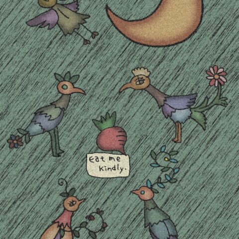 葉月ハブ「鳥と赤カブ」