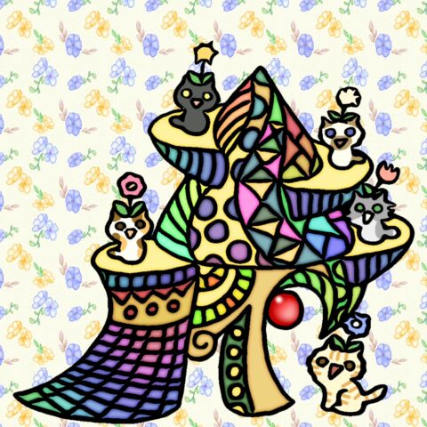 葉月ハブ「幸せの花が咲くネコ」