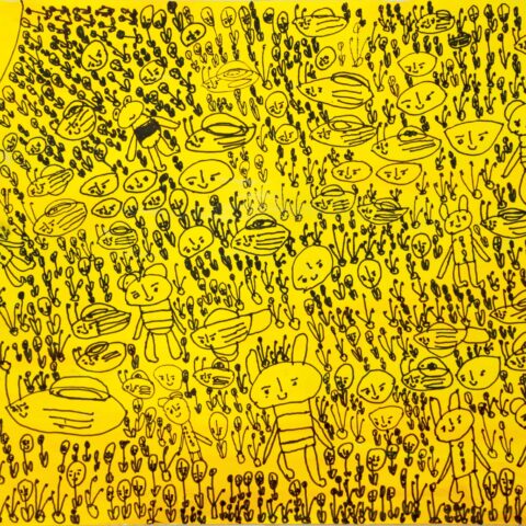 村松 ひで子「たいようとお花畑と仲間たち」