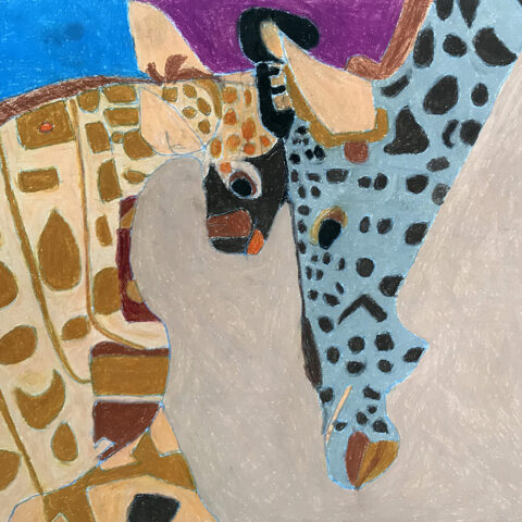 吉村松子「キリンの親子」