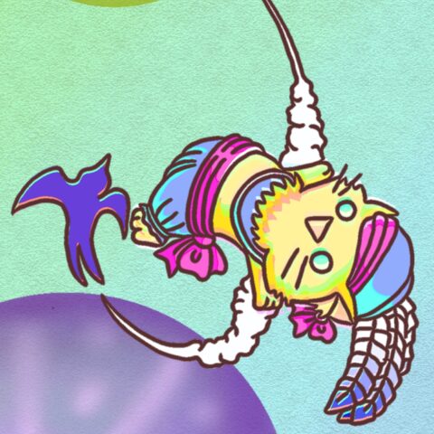 葉月ハブ「飛燕と舞うネコ」