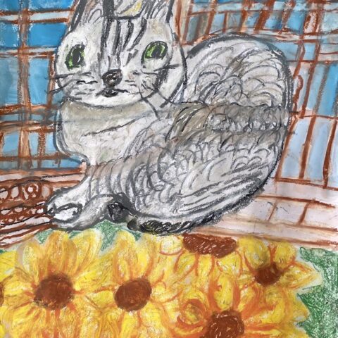 廣瀬 綸子「向日葵とにゃき」