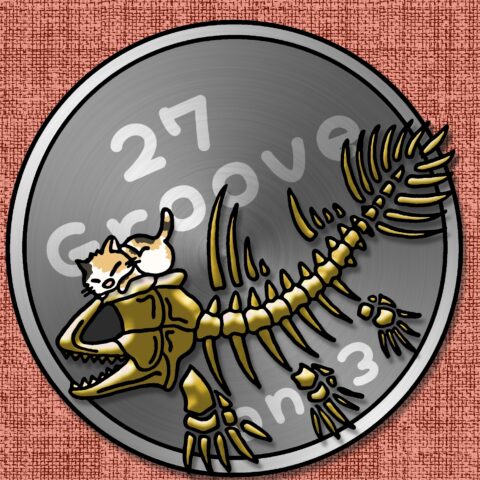 葉月ハブ「ネコと古代魚の化石」