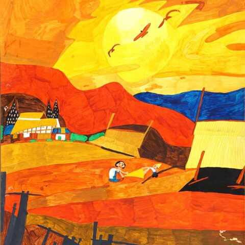 栗山由紀子「稲刈り」