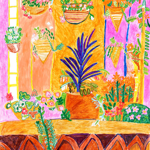 松永きよみ「窓際の植物1」