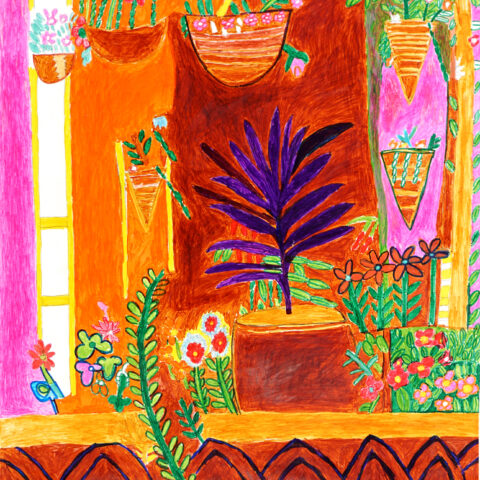 松永きよみ「窓際の植物2」