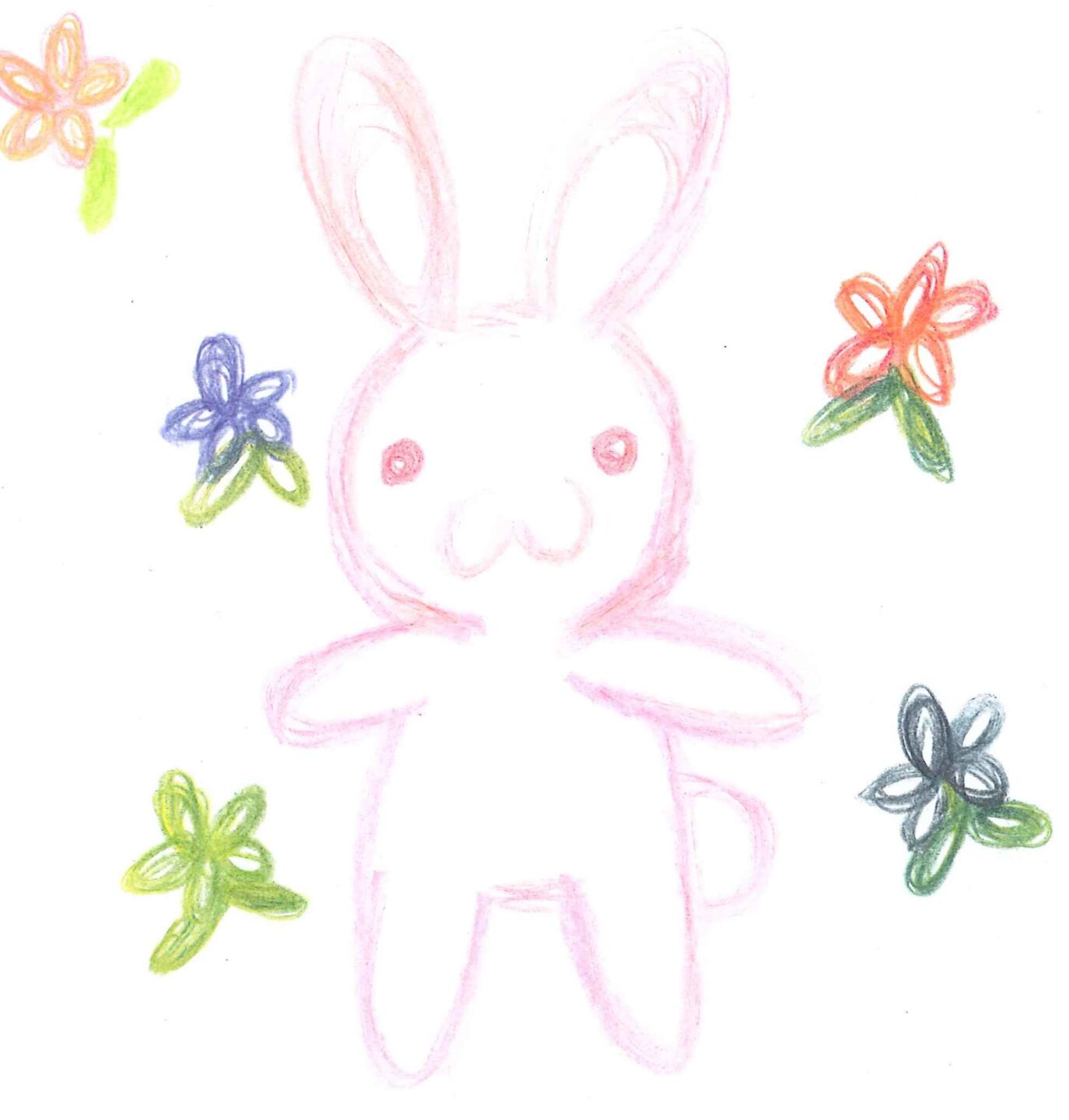 お花のウサギさん