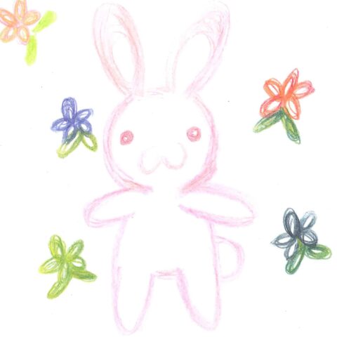 お花のウサギさん
