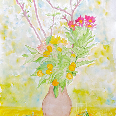 鈴木 徹「桜と金柑」