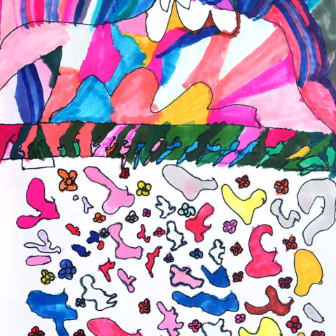 高井美幸「富士山と花」