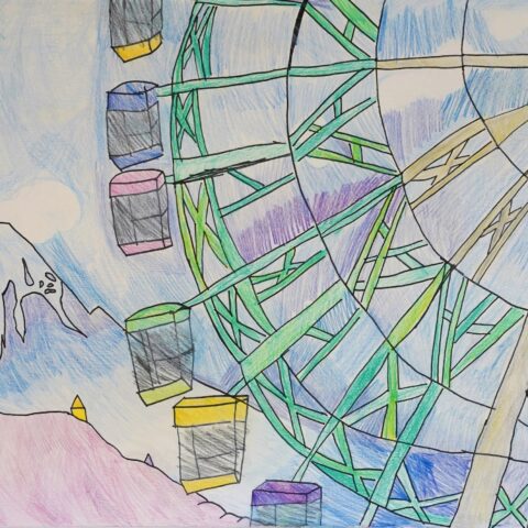 影山 桃花「富士山と観覧車」