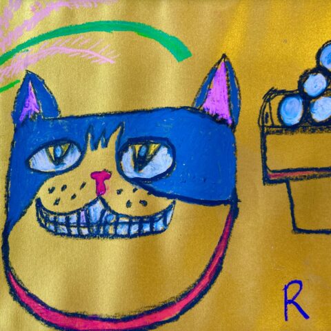 ひろせ りんこ「お月見にゃんこ」